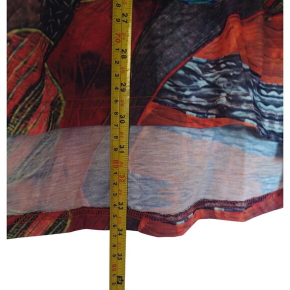 A-line short sleeve tunic blouse with colorful abstract print, size 2XL. NWT. - Picture 6 of 6